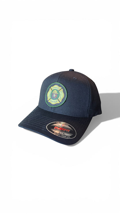 Moove Headwear navy blue baseball cap with official Smokey Bear US Forest Service patch. Adjustable fit.