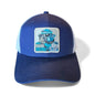Moove Headwear Smokey Bear trucker hat with blue front panels and white mesh back. Features a patch with Smokey Bear and "If not you, only you? YOU CAN PREVENT WILDFIRES."