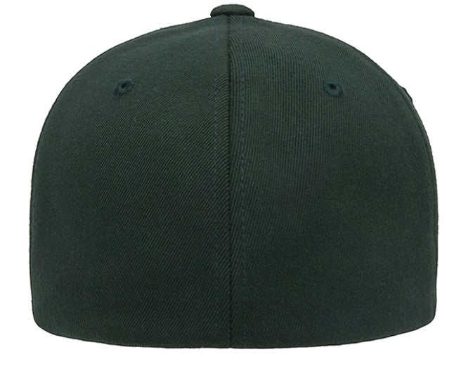 Moove Headwear US Forest Service fitted dark green cap with curved brim and 6-panel design.