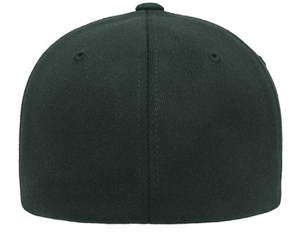 Moove Headwear dark green fitted baseball cap with embroidered Yellowstone National Park theme for hiking.