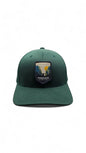 Moove Headwear dark green fitted cap with Yosemite National Park embroidered patch, ideal for hiking and casual wear.