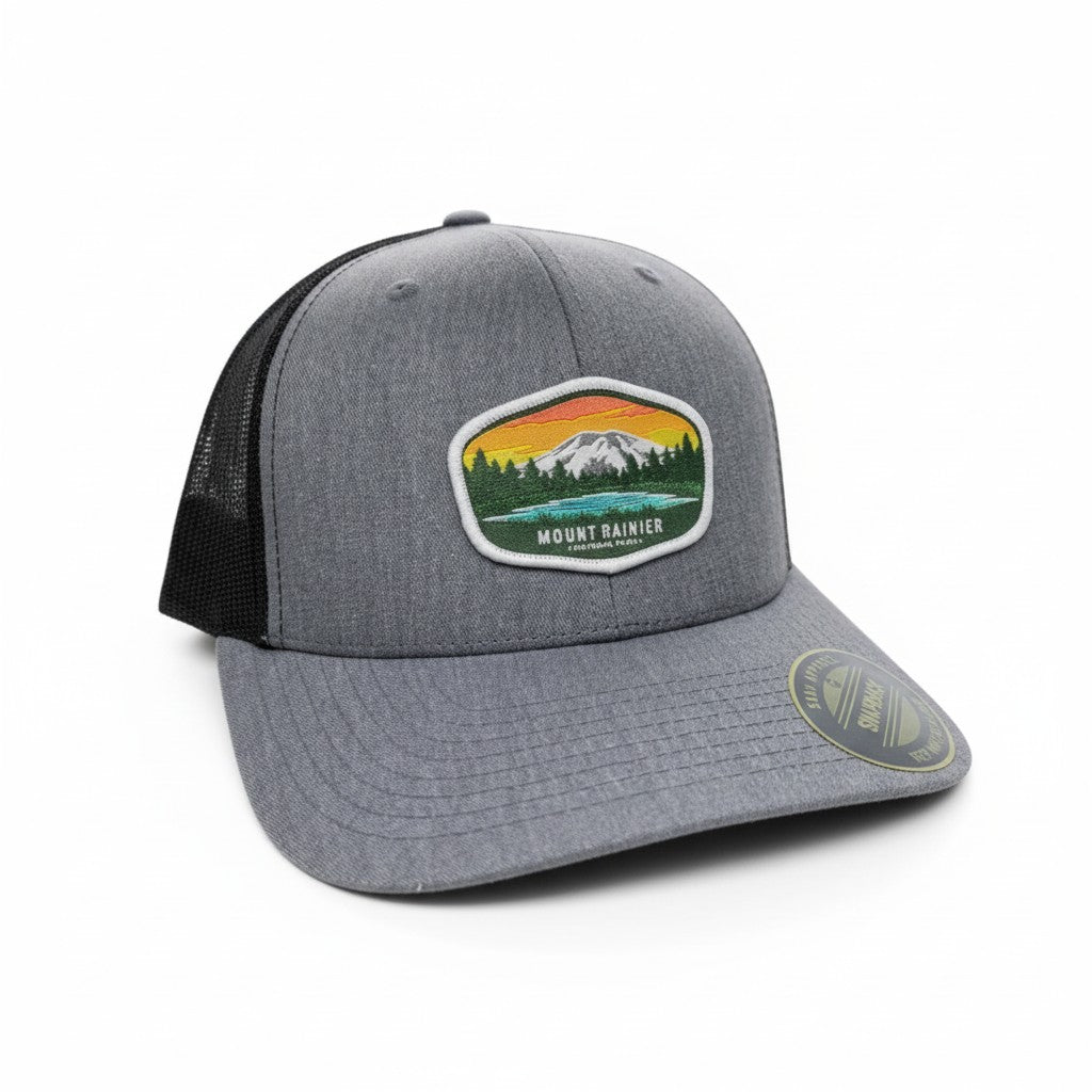 Mount Rainier National Park Embroidered Snapback Trucker Hat