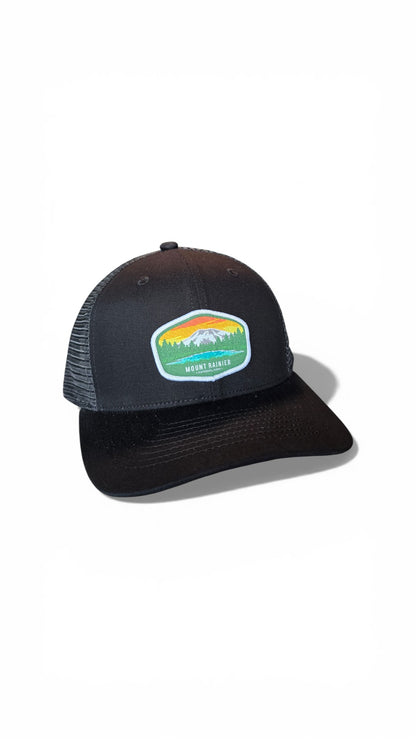 Mount Rainier National Park Snapback Hat - Embroidered Trucker Cap for Men