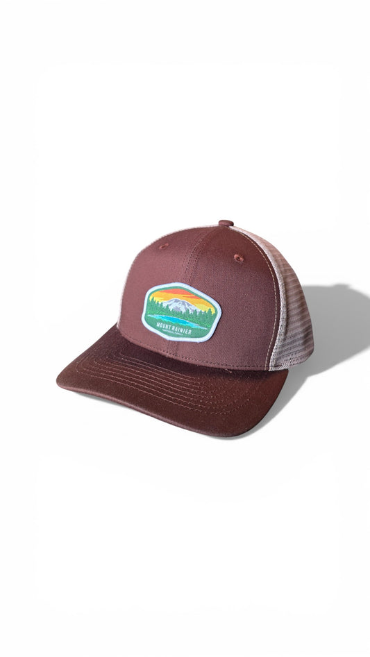 Mount Rainier National Park Snapback Hat - Embroidered Trucker Cap for Men