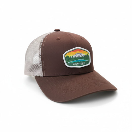 Mount Rainier National Park Embroidered Snapback Trucker Hat