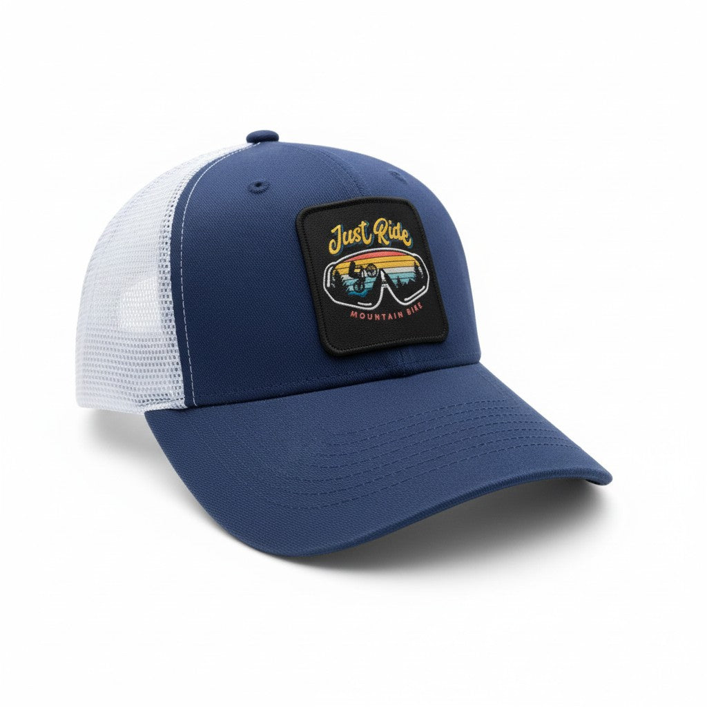 Mountain Biking Trucker Hat | Vintage Patch Cycling Snapback