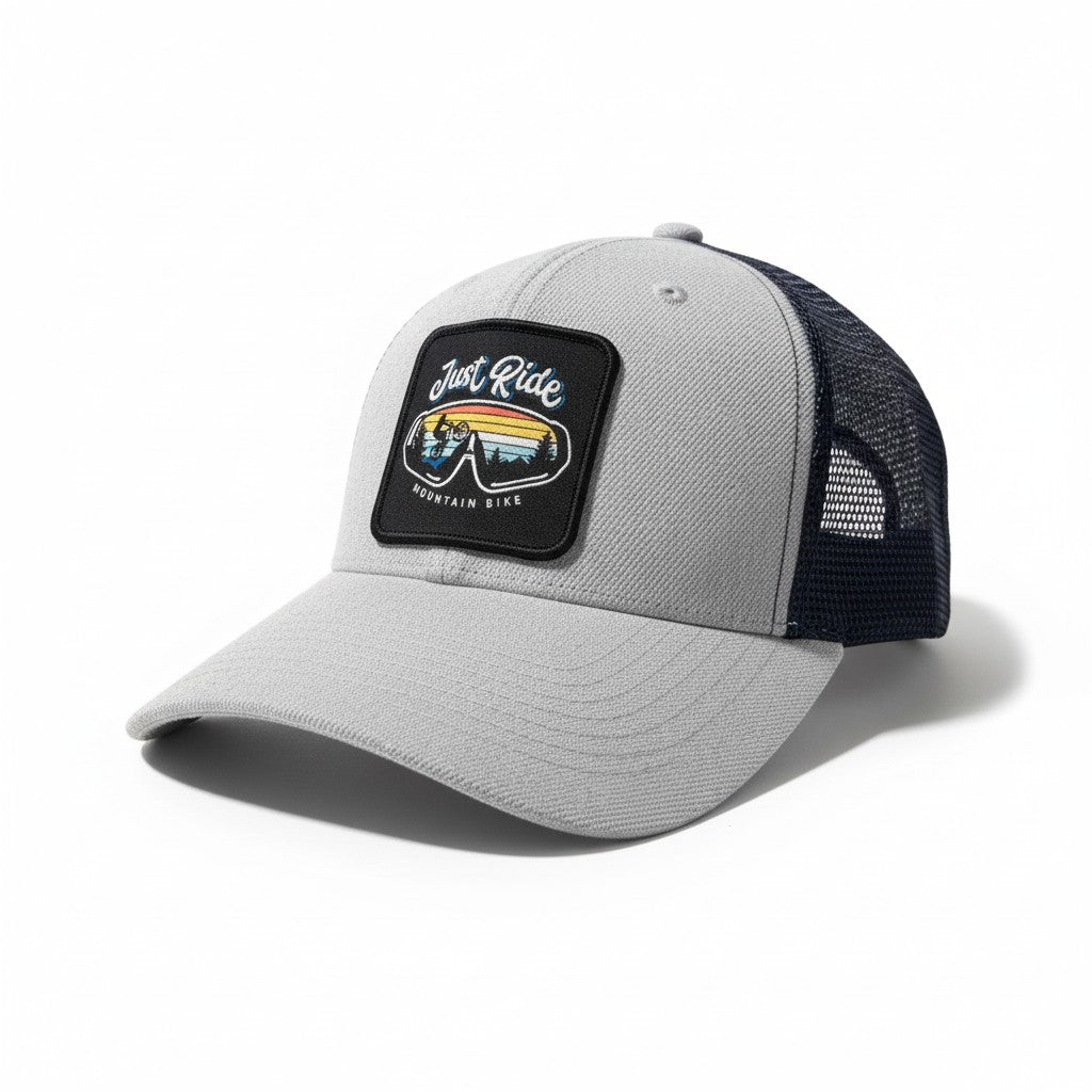 Mountain Biking Trucker Hat | Vintage Patch Cycling Snapback