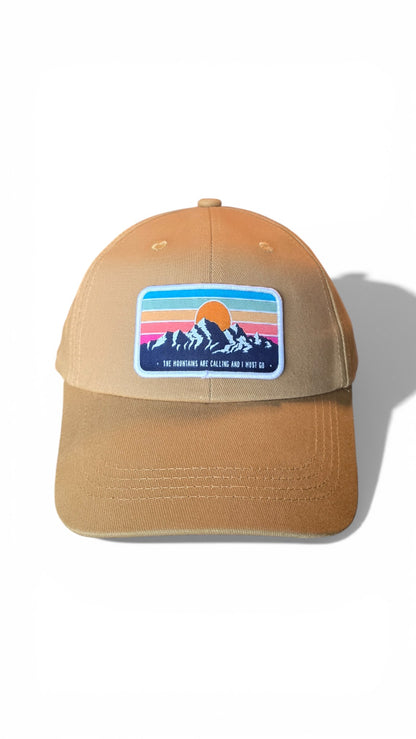 Mountain Sunset Cap Retro Adventure-Inspired Scenic Hat