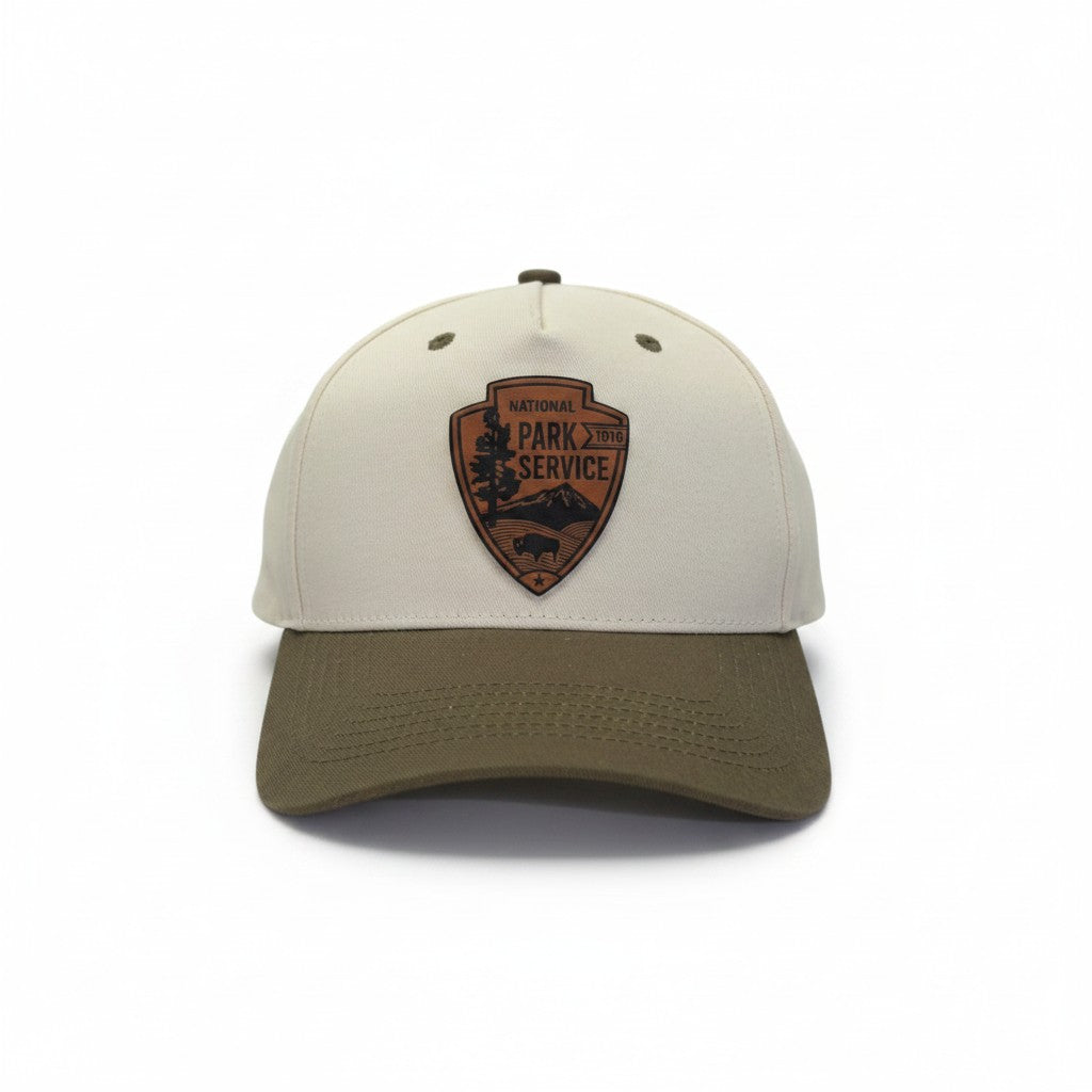 NPS Premium Two-Tone Leather Patch Baseball Cap