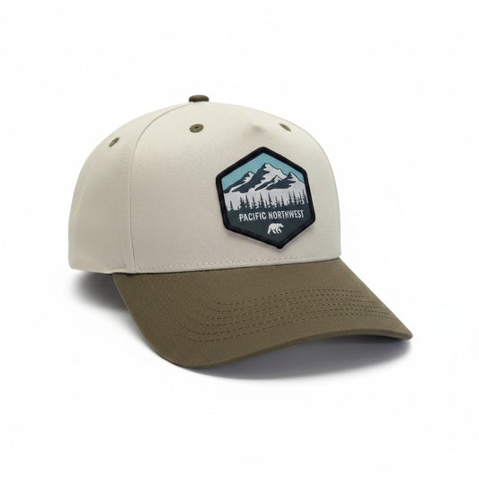 PNW Mountain Bear Silhouette Two-Tone Hat