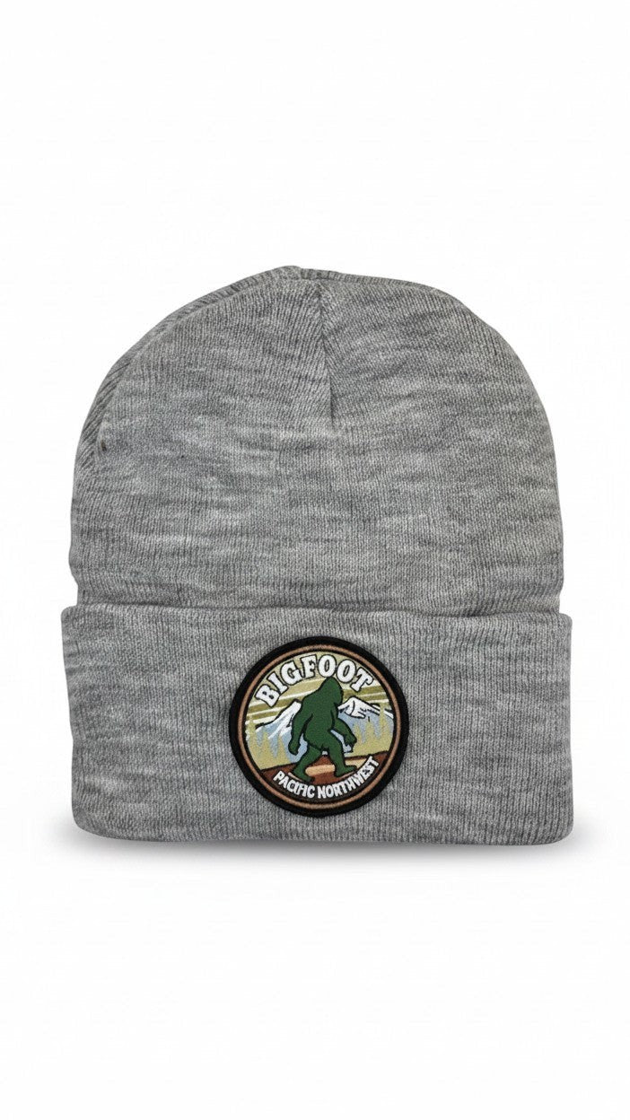Sasquatch Heritage Patch Beanie | PNW Bigfoot Knit Cap