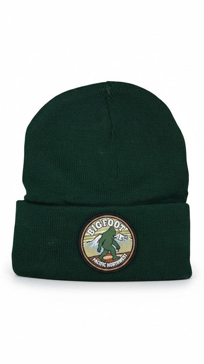 Sasquatch Heritage Patch Beanie | PNW Bigfoot Knit Cap
