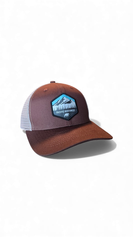 Pacific Northwest Trucker Hat with Patch - Stylish Outdoor Headwear