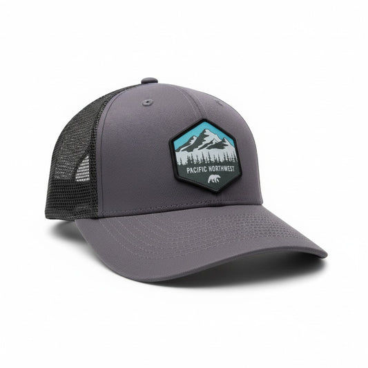 Pacific Northwest Trucker Hat - PNW Hiking Outdoor Patch Cap
