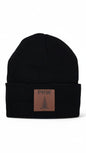 PNW Pine Leather Patch Beanie - Pacific Northwest Knit Cap