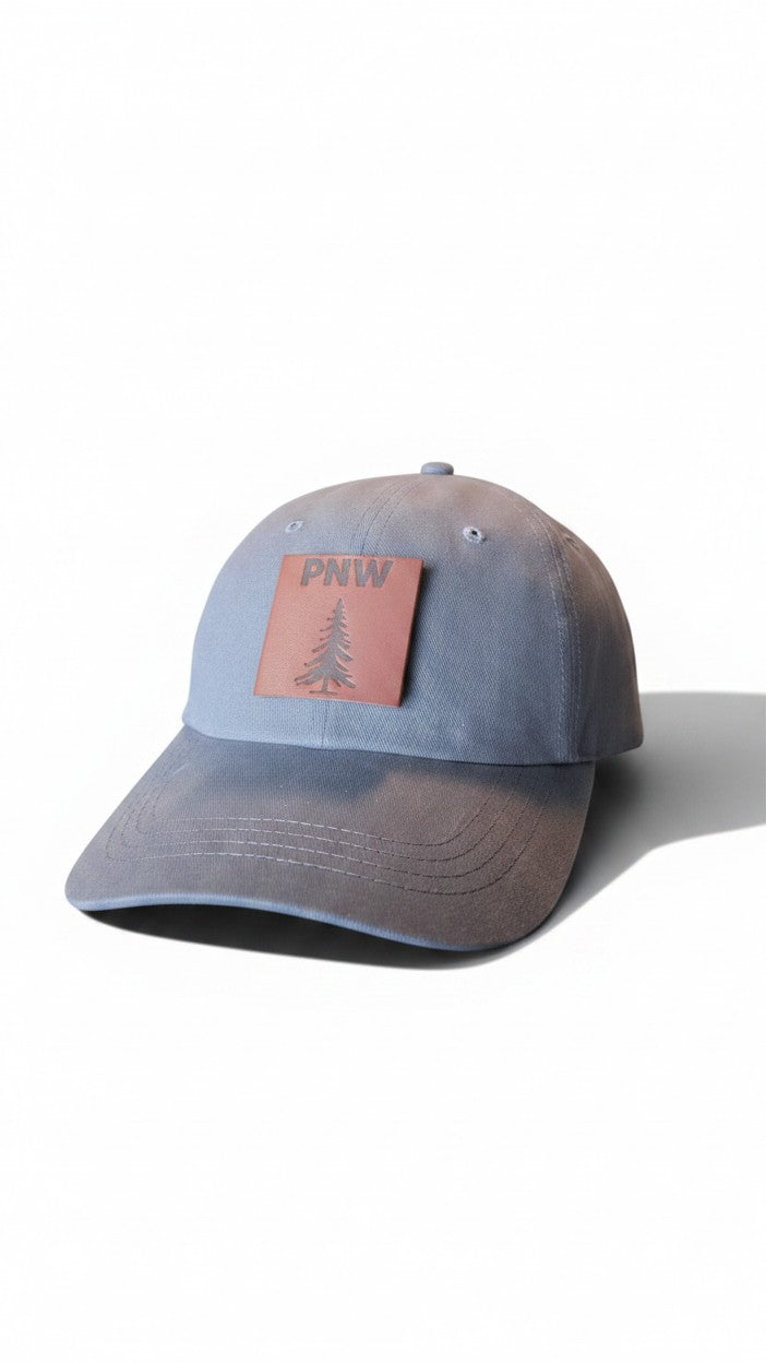 PNW Pine Leather Patch Dad Hat - Relaxed Fit Cap