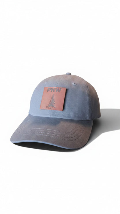 PNW Pine Leather Patch Dad Hat - Relaxed Fit Cap