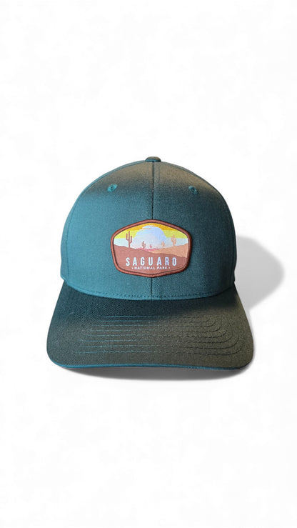 Saguaro National Park Flexfit Fitted Hat | Desert Sunset Patch Cap