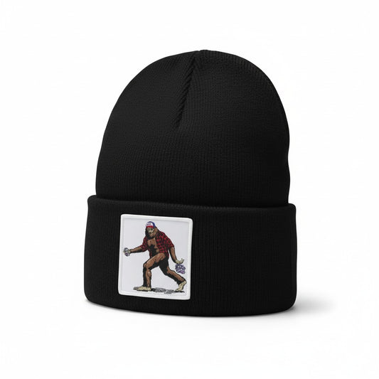 Big Foot Sasquatch Beanie - Embroidered Patch Winter Hat