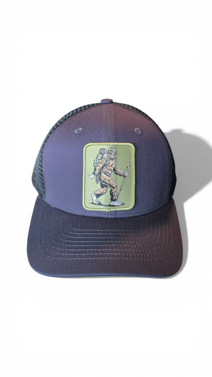 Bigfoot Hiking Trucker Hat | Sasquatch Adventure Snapback Cap