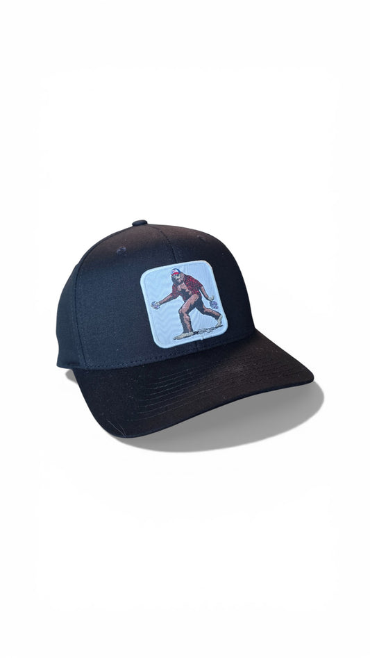 Sasquatch Hat Fitted Baseball Cap Embroidered Bigfoot Cryptid Dad Hat Hiking Gear