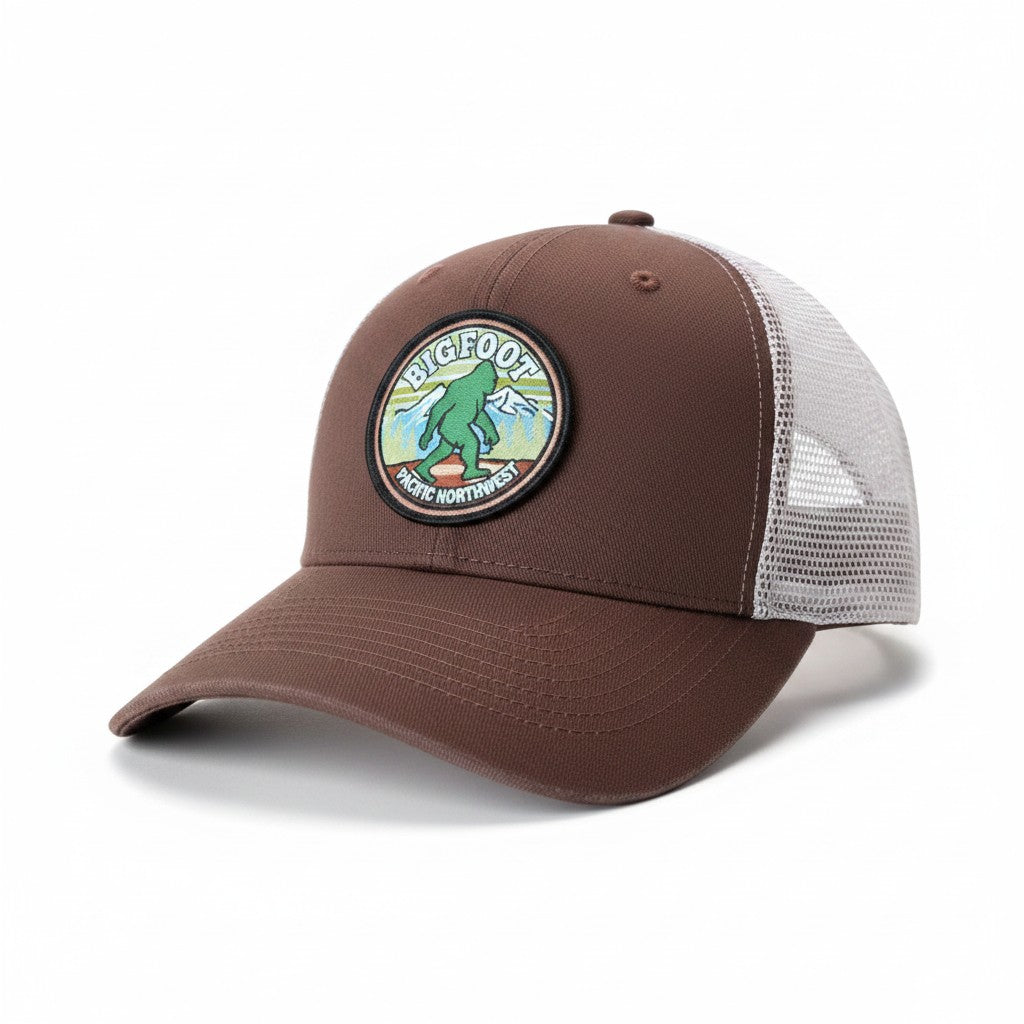 Bigfoot Heritage Mesh Back Trucker Hat PNW Sasquatch Snapback