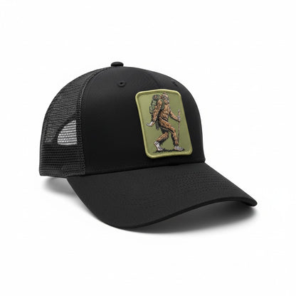 Bigfoot Sasquatch Hiking Trucker Hat | Outdoor Snapback Cap