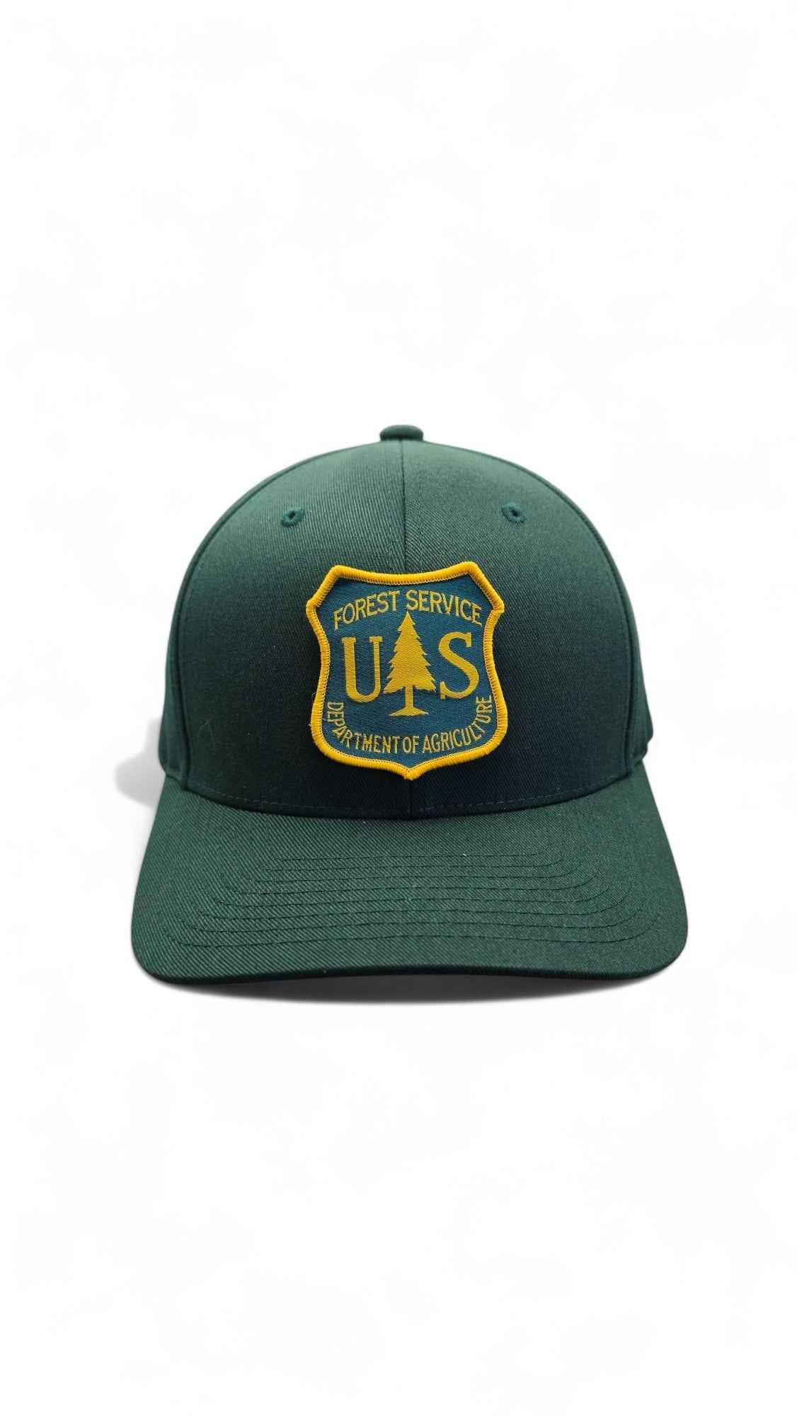 US Forest Service Hat – Green Fitted Patch Cap