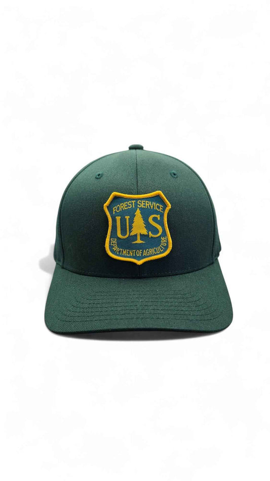 US Forest Service Hat – Green Fitted Patch Cap
